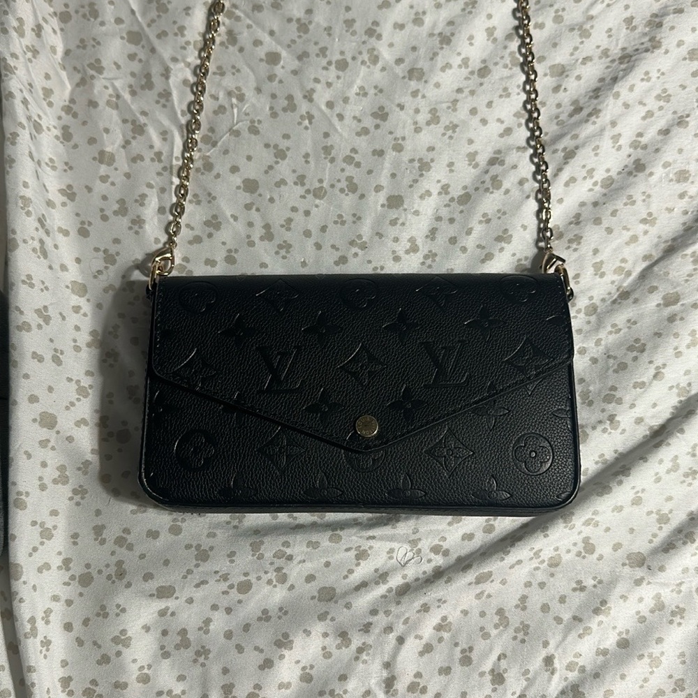 Louis Vuitton Black Textured Leather Crossbody Bag